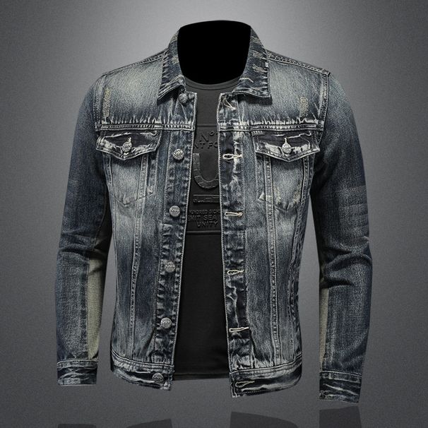 Men's Clothes High Quality Trendy Denim Top Button Vintage Denim Jacket_viptrois.com