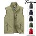 "Men's Utility Vest – Lightweight Nylon Multi-Pocket Photographer Fishing Vest With Stand Collar (8 Colors, M-6XL)"_viptrois.com