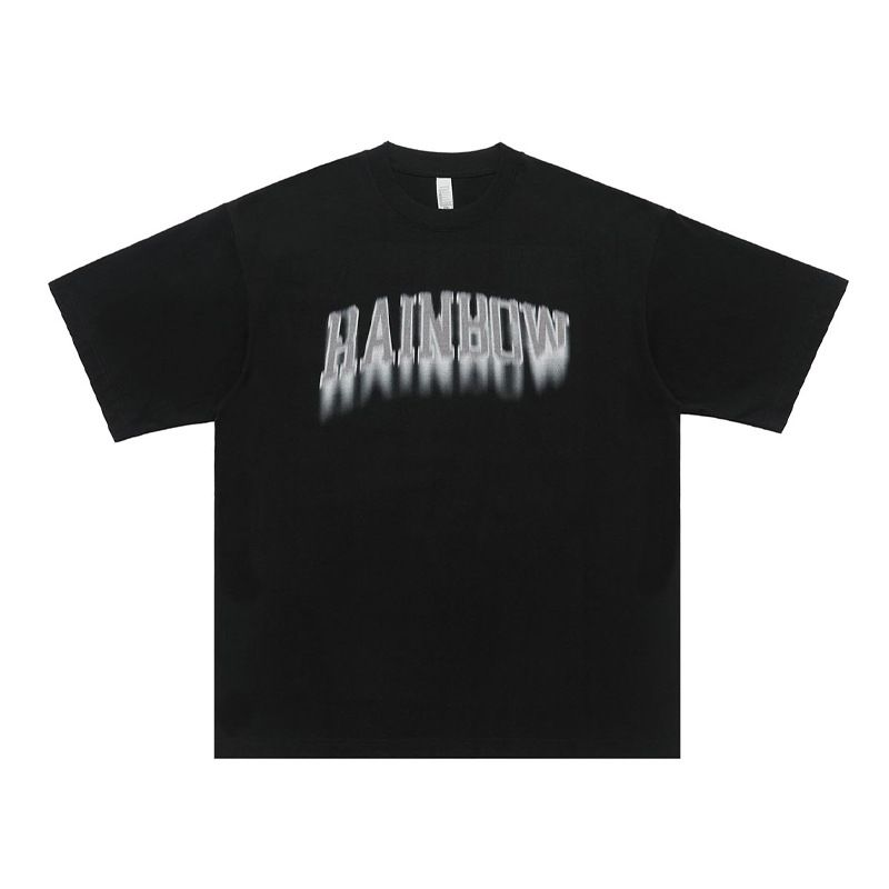 Summer Autumn American Style Letter Print Crew Neck Loose Cotton Short Sleeve T-Shirt Unisex Street Fashion_viptrois.com