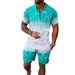 Men's Slim Fit Short Sleeve Suit - Zipper Lapel Shirt & Matching Shorts | Summer Casual Outfit_viptrois.com