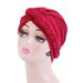 Women's Hijab side braided headdress hat headscarf pure color versatile soft and comfortable_viptrois.com