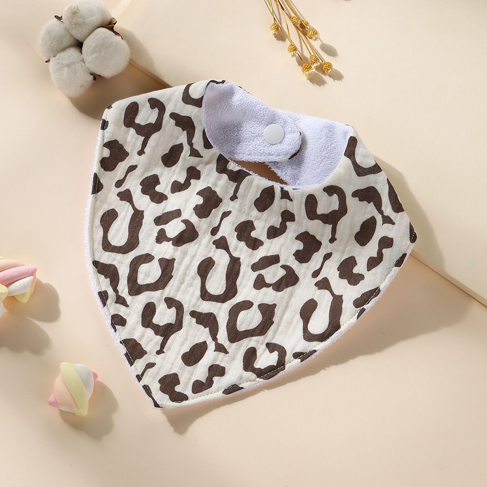 New Style Baby Triangle Scarf Pure Cotton Waterproof Male And Female Baby Printed Bib Newborn Bib Anti Spitting Bib_viptrois.com