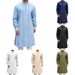Men's Clothing Fashion Simple Long Shirt Muslim Robe_viptrois.com