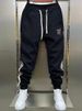 Men's Fleece Lined Thickened Casual Sports Jogger Pants Luxury Embroidered Slim Fit Sweatpants Style Black For Autumn Winter_viptrois.com