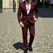 Men's Clothing Men's Single Breasted Business Professional Suit Best Man Groom Wedding Attire For Formal & Casual_viptrois.com