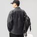 Vintage-Inspired Work Shirt For Men - Long Sleeve Loose Fit Casual Jacket In Cotton Blend (Dark Gray, Khaki, Army Green, Black) - Sizes M To 3XL_viptrois.com