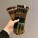 Classic woolen plaid for women in autumn winter, warm and stylish with fleece, versatile pattern, five finger cold_viptrois.com