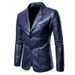 Suitable For All Seasons 2024 Korean Style PU Spring Autumn New Suit Collar Coat Men's Leather Jacket_viptrois.com