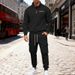 Men's Large Size Velvet Sweatshirt With Half Zipper Stand Collar Solid Color Casual Pullover For Workwear Trousers Suit_viptrois.com