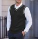 Men's Clothing Men's Waistcoat Knitted Vest Sleeveless Casual Large Size Men's Clothing Foreign Trade Style V Neck Thickened Vest Bottoming Shirt_viptrois.com