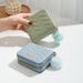 Women's Embroidered Short Wallet - Double Zipper Card Holder With Wristlet Strap & Detachable Pom Pom (Wave Pattern Design, Compact & Stylish)_viptrois.com