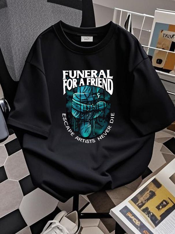 Funeral For A Friend Post-Hardcore Band Escape Artists Never Die T-Shirt S-2XL Casual Top For Everyday Wear Slightly Versatile Breathable Homme_viptrois.com