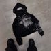 Men's Clothing Design Gothic Rock Hooded Sweatshirt Long Sleeved Top Pullover Hoodie_viptrois.com
