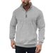Pure Pure Cross-Border Independent Station Hot-Selling Half-Zip Sweatshirt Men, New Loose Fit Large Size Stand Collar_viptrois.com