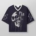 Men's Clothin Fashion Brand YLA Sports Large Size T Shirt European And American Fitness Training Running Skull Print Short Sleeved Top Cross Border_viptrois.com