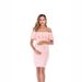 European And American Maternity Dress For Women, Sleeveless, Ruffled, One Shoulder Maternity Dress, Ruffled, Knee Length, Slim Fitting Maternity Dress_viptrois.com
