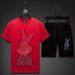 Men's Clothing New Year's Rabbit Hot Diamond Suit Men's T Shirt Short Sleeve Mercerized Cotton Round Neck Shorts_viptrois.com