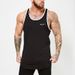Men's Fitness Vest Cotton Sweat-absorbing Breathable Bottoming Shirt Slim-fit Elastic Top T-shirt Casual I-shaped Back Training Clothes_viptrois.com