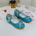 Korean Style Bow Princess Children's Shoes 2023 New Velcro Sequin Flat Shoes for Big Children and Girls Dance Leather Shoes_viptrois.com