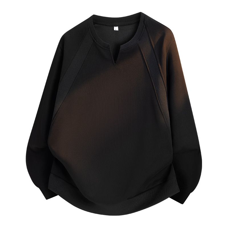 Men's Clothing Pure Cotton Sweatshirt For Men Men’s Heavyweight Cotton V-Neck Sweatshirt – Relaxed Fit, Washed Vintage Style For Casual Layering_viptrois.com