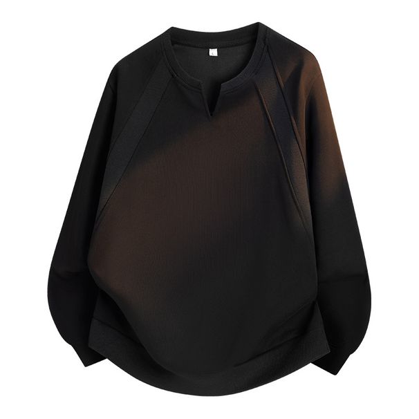 Men's Clothing Pure Cotton Sweatshirt For Men Men’s Heavyweight Cotton V-Neck Sweatshirt – Relaxed Fit, Washed Vintage Style For Casual Layering_viptrois.com