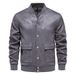 "Men's Suede Stand Collar Jacket – European-Sized Autumn & Winter Baseball Coat In Khaki/Grey/Green/Earthy Yellow (S-XXL)"_viptrois.com