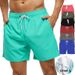 Men's Swim Trunks Summer Swimming Board Quick Dry Beach Shorts With Side Pockets And Mesh Lining Swimwear Bathing Suit_viptrois.com