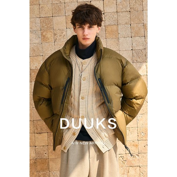 Nordmann Authentic Stand Collar Down Men's Coat Autumn Winter Warm Thickened Casual Workwear Outdoor Puffer Bread Jacket_viptrois.com