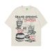 Men's Clothing Retro Style Film Like Hamburger Fries Print Summer Loose Short Sleeved Ins Unisex_viptrois.com