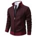 Autumn And Winter Men's Trendy Stand-up Collar Slim-fitting Long-sleeved Casual Knitted Sweater_viptrois.com