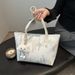 Portable Large Capacity Tote Bag For Women 2025 Autumn And Winter New Contrast Color Casual Stripes All Match High End Shoulder Bag_viptrois.com