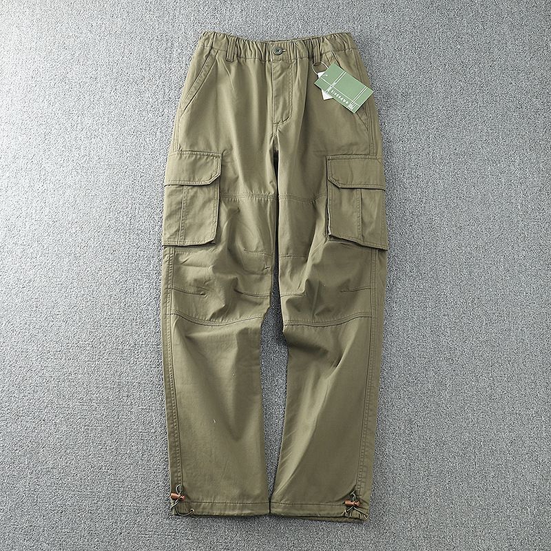 Men's Clothing Outdoor lumberjack workwear! men's cotton multi pocket workwear casual straight leg closed pants straight leg trousers men_viptrois.com