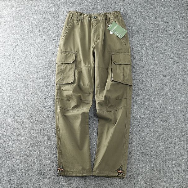 Men's Clothing Outdoor lumberjack workwear! men's cotton multi pocket workwear casual straight leg closed pants straight leg trousers men_viptrois.com