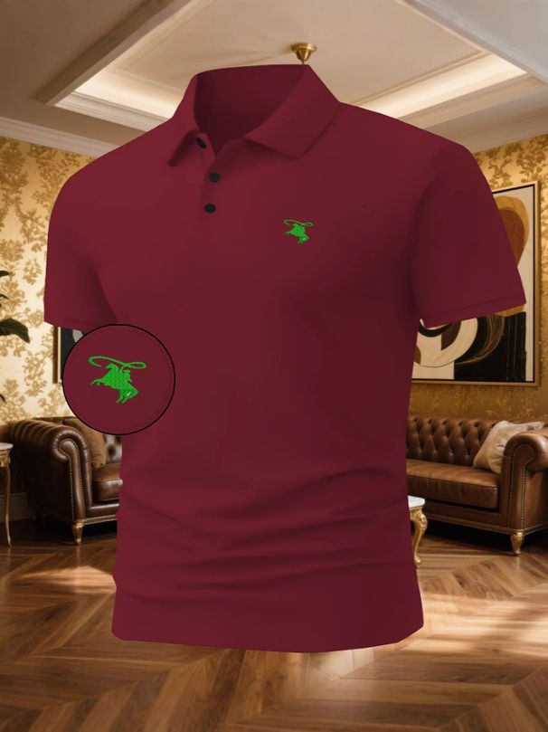 Classic Men's Polo Shirt Horse Riding Embroidery Embellishment Casual Business Dual Style_viptrois.com