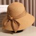 Women's Hats Straw Hat Women's Summer Sun Protection UV Beach Wide Brim Straw Hat Ribbon Sun Hat UV Face Cover_viptrois.com