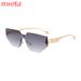 New Frameless Cat Eye Sunglasses Personality Metal Leg Frameless Sunglasses Duqiao Glasses_viptrois.com