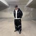 Men's Streetwear American Wasteland Style Deconstructed Digital Print Hoodie And Cardigan Jacket Set Casual Trendy Versatile_viptrois.com