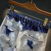 Men's Clothing Denim Shorts Men's Summer Thin Loose Snowflake Color Camouflage Blue Shorts Tie Washed And Worn Elastic Shorts_viptrois.com