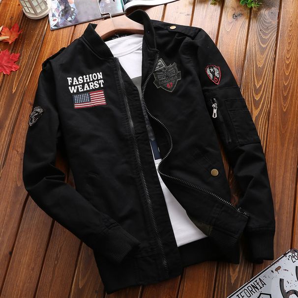 Autumn And Winter Pilot Military Jacket Men's Tooling Youth Cotton Outdoor Casual Jacket Baseball Uniform Loose Velvet Tide_viptrois.com