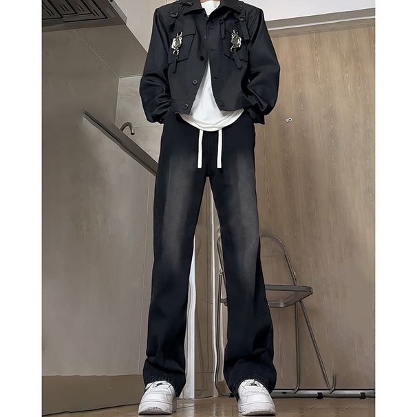 Men's Clothing New Boys Vibe Loose Men's Bell Bottom Pants High Street Casual Long Pants_viptrois.com