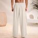 Men's Clothing Solid Color Men's Loose Cotton And Linen New Style Casual Trousers Trousers_viptrois.com