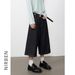 Nirben Denim Retro Raw Color Shorts Men's Summer Loose Wide Leg Capri Pants Cool Fit_viptrois.com