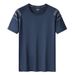 Man's clothing Men's outdoor quick drying large size short sleeve printed sports T-shirt elastic quick drying men short sleeve_viptrois.com