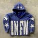 Europe, America 2025 Autumn And Winter Foreign Trade Leisure Sweater Patchwork Letter Star Pattern Pullover Hoodie Loose_viptrois.com