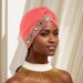 New Fashion Pleated Watermelon Hat With Round Diamonds On The Side Of The Head Indian Hat Turban Hat_viptrois.com