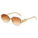 Frameless Polygonal Sunglasses - Lightweight UV400 Protection Instagram Style Shades For Women (Trendy Street Photography Glasses)_viptrois.com