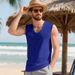 Men's Lightweight Breathable V-Neck Sleeveless Tank Top For Summer Gym Training & Vacation Wear_viptrois.com