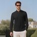 Men's Clothing Foreign Trade Men's Loose Linen Solid Color Long Sleeve Stand Collar Top Men's Casual Shirt_viptrois.com