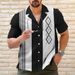 Men's Shirt Bowling Shirt Striped Pattern Cuban Collar Outdoor Casual Short Sleeve Shirt_viptrois.com