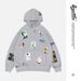 Distressed Hoodie – Vintage Washed Cotton With Studded Details (Unisex, Grey, M-XL)"_viptrois.com